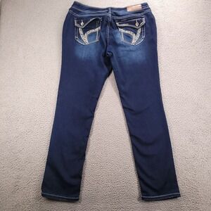 ARIYA Jeans Size 15/16 Straight Leg Mid Rise Flap Pocket Dark Wash Denim